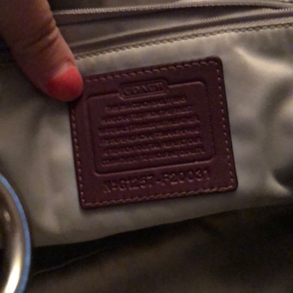 Coach tan and purple purse - Picture 4 of 4